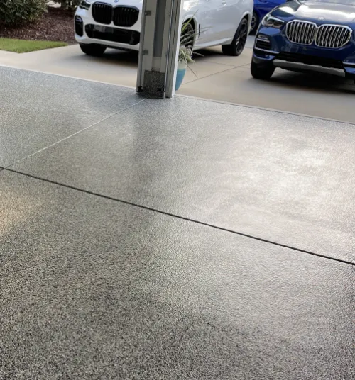 Finished garage concrete floor